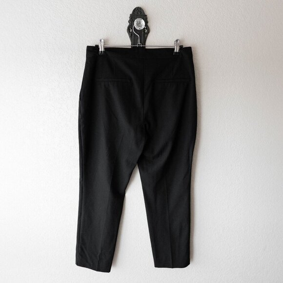 Zara Pants Womens Sz 6 Black Dress Slacks Cropped Slim Leg Sleek Minimalist - Picture 4 of 5